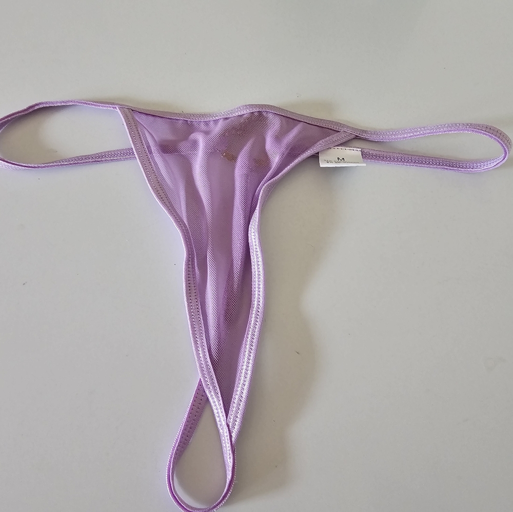 Sexy sheer Lilac v string thongs - Picture 7 of 7